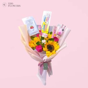 Ramo Girasoles y Maquillaje con flores amarillas frescas